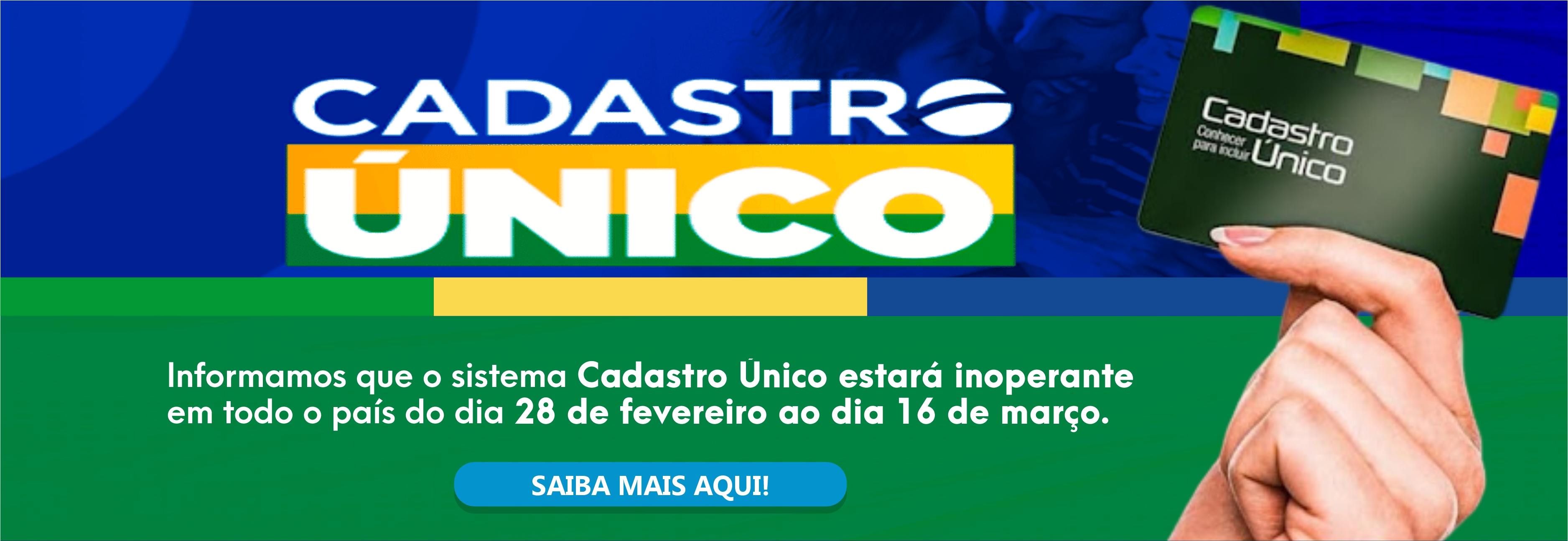 IMPORTANTE ATUALIZAÇÃO NO SISTEMA CADASTRO ÚNICO