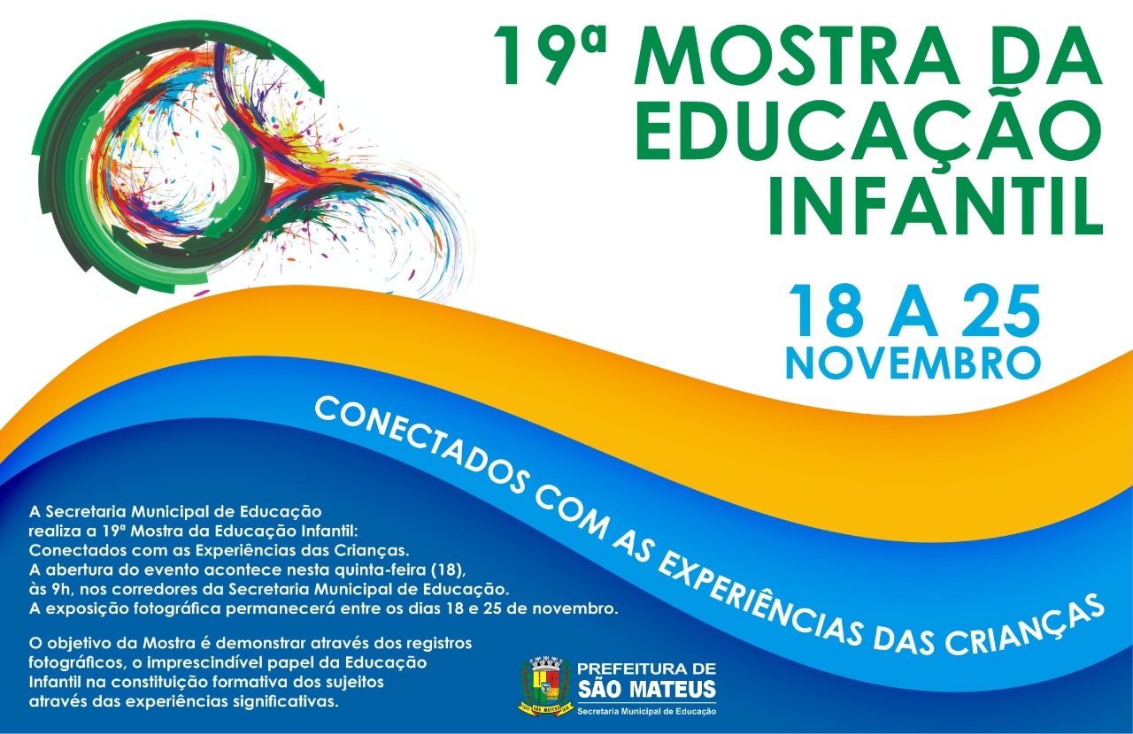 COMEÇA NESTA QUINTA-FEIRA (18) A 19ª MOSTRA DA EDUCAÇÃO INFANTIL