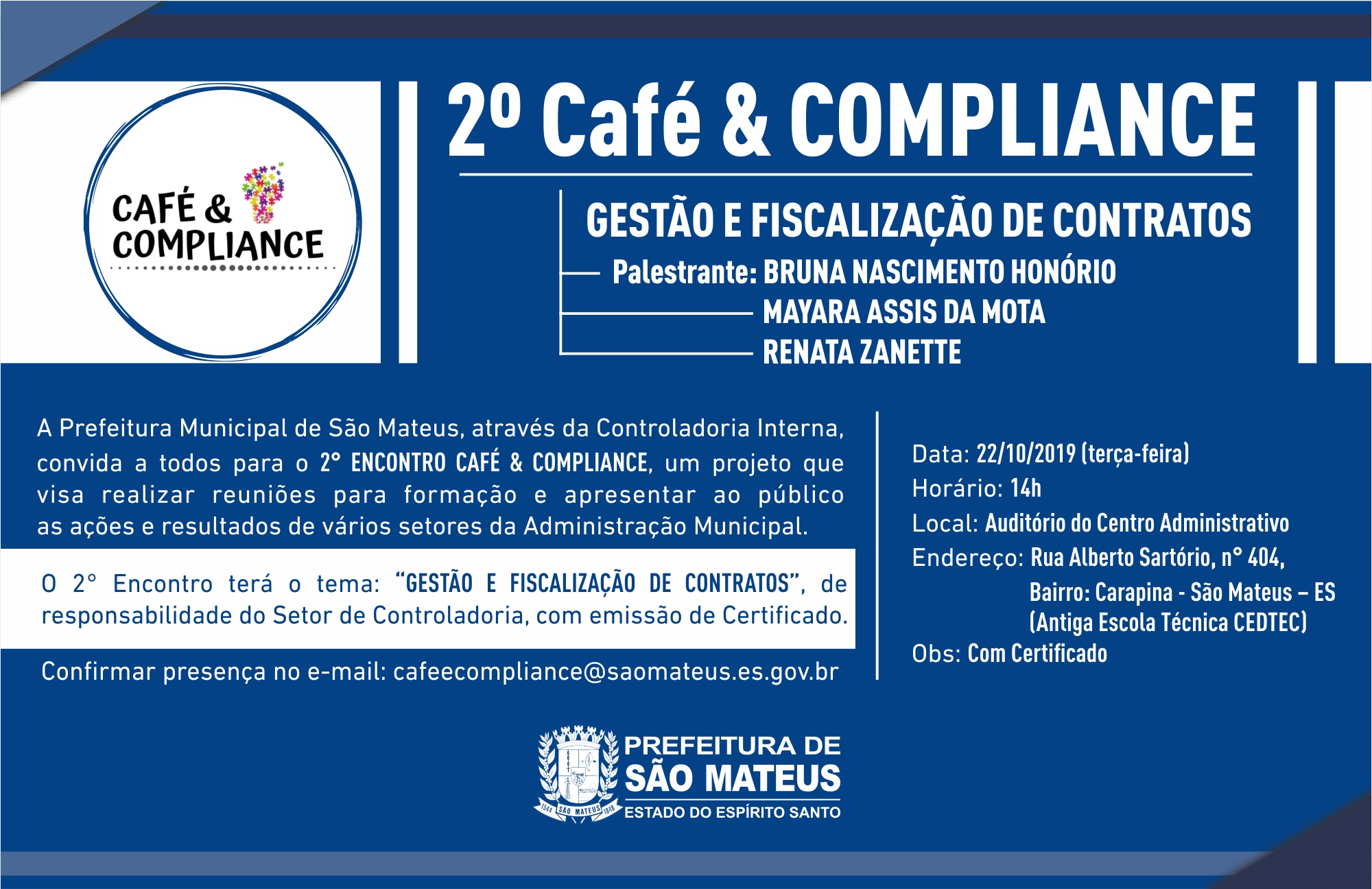 2º Café & COMPLIANCE - GESTÃO E FISCALIZAÇÃO DE CONTRATOS