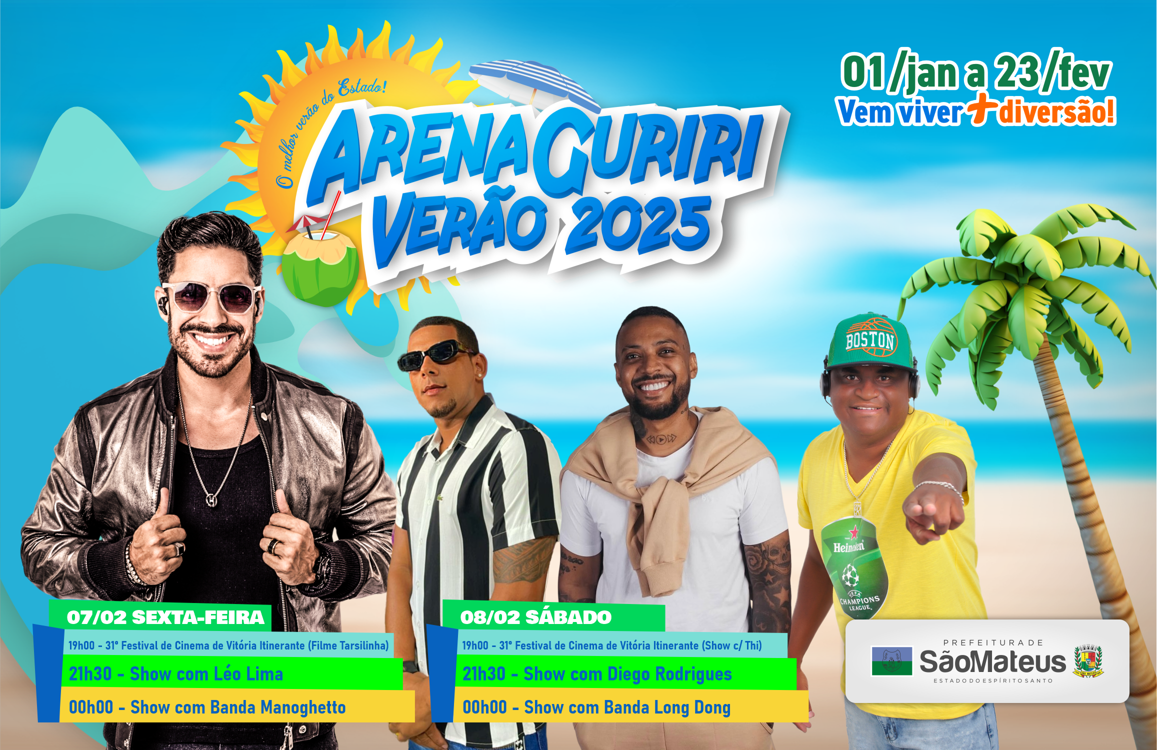 PROGRAMAÇÃO DO FINAL DE SEMANA NA ARENA GURIRI 2025