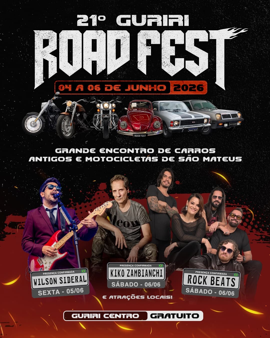 ROAD FEST E FESTIVAL SABOR & MÚSICA PROMETEM MOVIMENTAR SÃO MATEUS COM ROCK, GASTRONOMIA E CARROS ANTIGOS