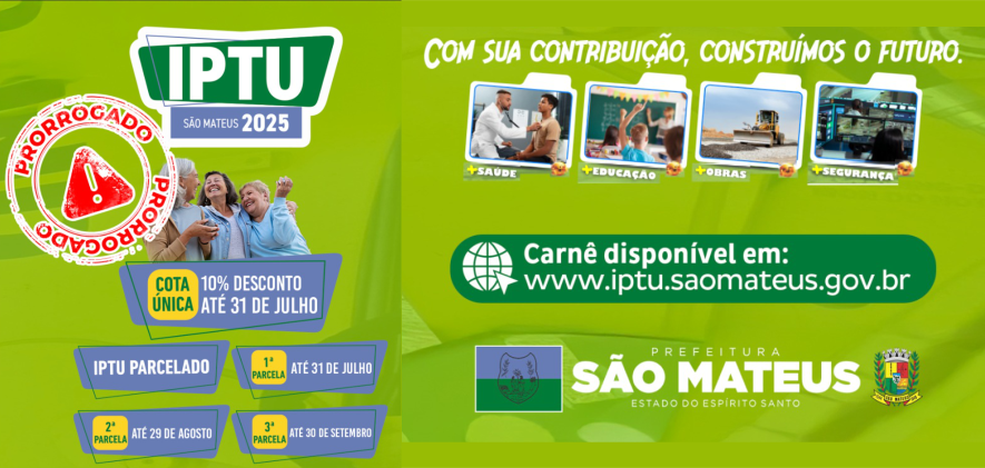 PRAZO PRORROGADO DO IPTU 2025