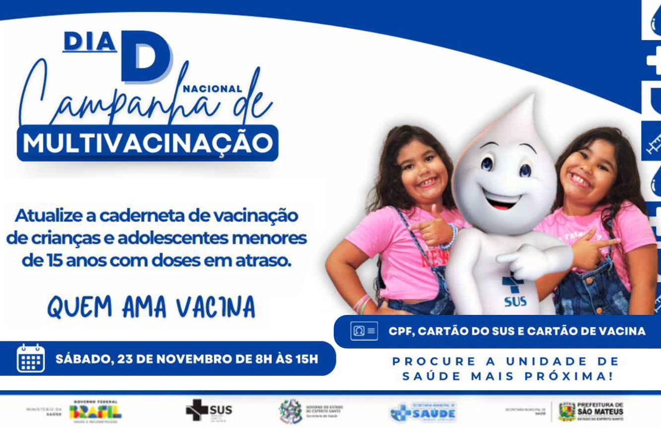 HOJE É O DIA D DA CAMPANHA DE MULTIVACINAÇÃO: QUEM AMA VACINA!